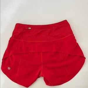 lululemon athletica Speed Up Short 4 inchRed Shorts Size 0- only worn once